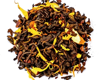 French Vanilla Pu-erh Tea: Black Loose Leaf with Almond & Coffee (50g)