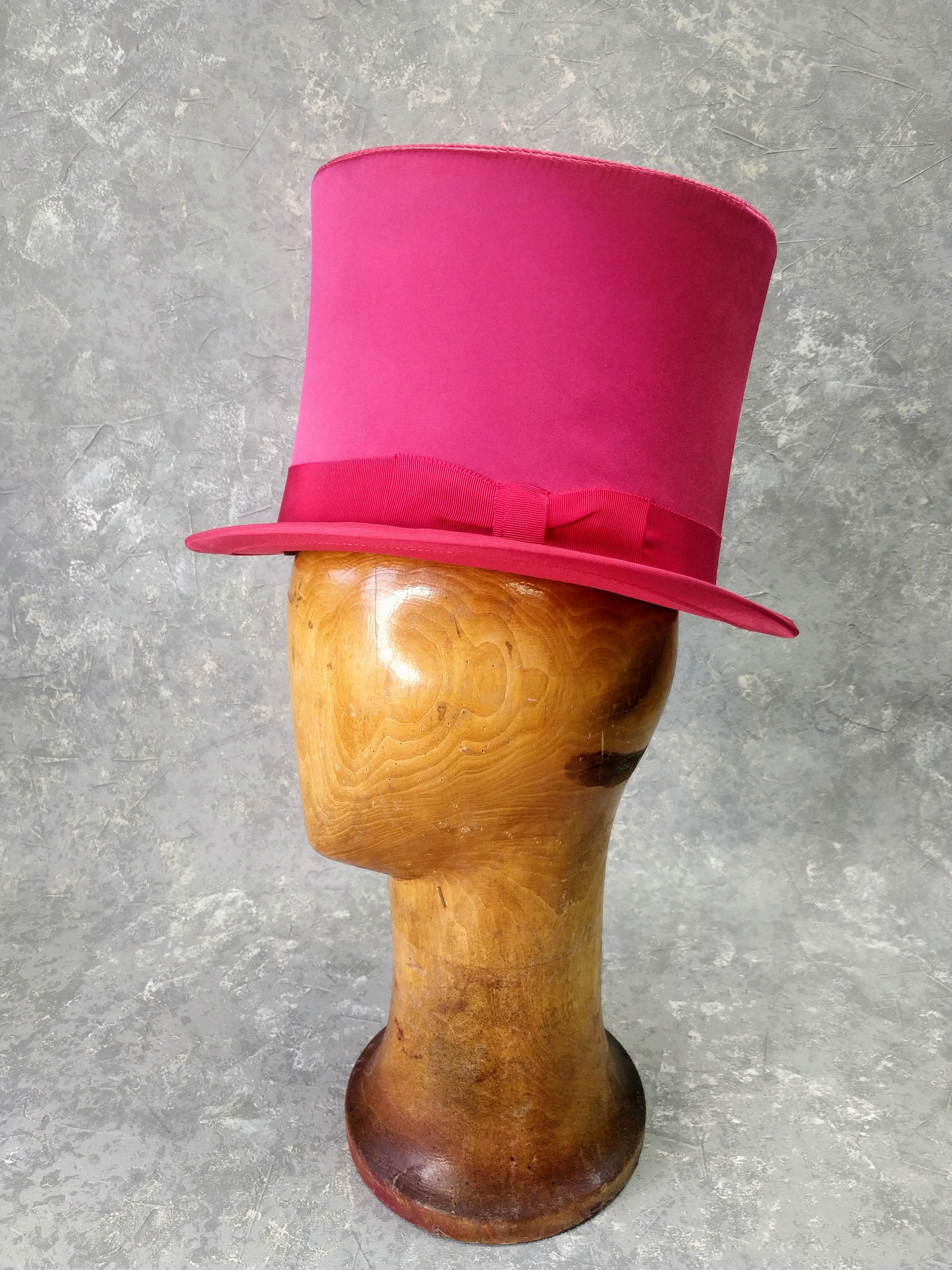 Pink Top Hat , Silk Top Hat, Edwardian Hat Etsy