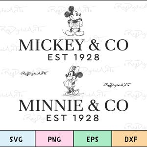 Mouse Est Co 1928 Svg, Svg Files For Cricut, Family Trip Svg, Family Couple Svg, Eps, Dxf, Png, Printable Png Clipart, Digital Download