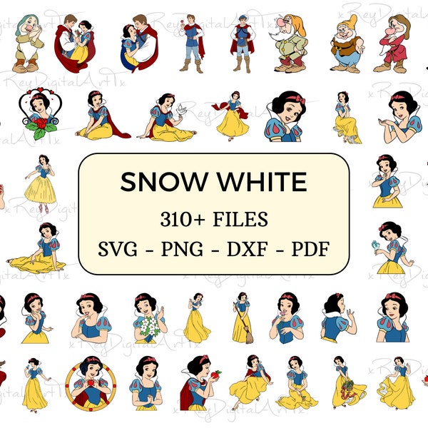 Snow White Svg Bundle, Snow White Svg, Snow White Party, Snow White Birthday, Snow White Png, Snow White Gift, Clipart Cricut, Svg Png Dxf