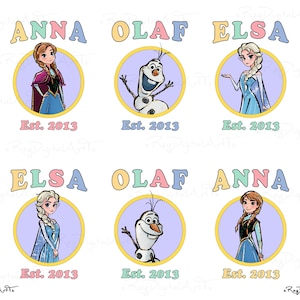 Frozen Watercolor Png Bundle, Elsa Png, Anna Png, Olaf Png, Frozen Clipart, Frozen Birthday Png, Digital Download, Olaf Clipart