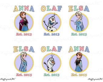 Frozen Watercolor Png Bundle, Elsa Png, Anna Png, Olaf Png, Frozen Clipart, Frozen Birthday Png, Digital Download, Olaf Clipart