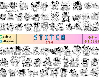 Stitch Svg, Stitch Layered, Cricut svg, Laser svg, Instant Download, Svg Files For Cricut, Stitch Cut File, Stitch Silhouette, Svg Files