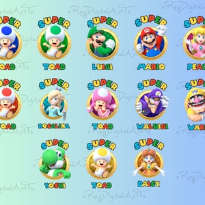 Super Mario Png, Super Mario PNG Bundle for Cricut and Sublimation, Super Mario Bros, Mario Png, Super Mario Png Bundle, Princess Peach Png