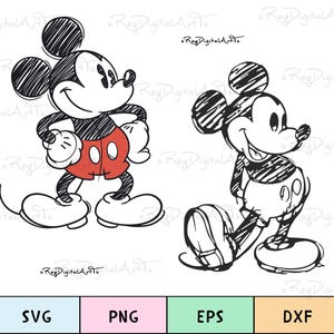 Boceto de ratón Svg, Pareja de ratones Svg, Vacaciones familiares Svg, Archivos Svg para Cricut, Archivo de corte Svg, Descarga instantánea, Boceto Svg, Ratón esbozado