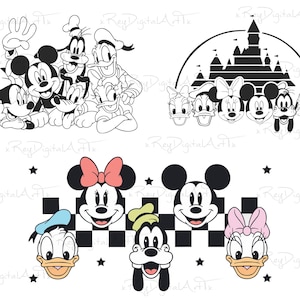 Paquete Svg De Ratón Y Amigos, Archivos Svg Para Cricut, Archivos Vectoriales Para Cricut Y Silhouette, Png, Eps, Dxf, Archivos De Corte, Descarga Digital