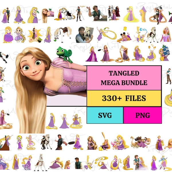 Rapunzel SVG Bundle, Tangled Svg, Rapunzel Svg Files for Cricut and Silhouette, Rapunzel Clipart, Rapunzel Png Svg Instant Digital Download