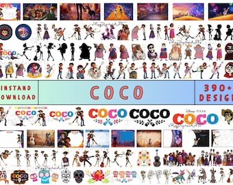 Coco 390+ Png Files, Coco Clipart Bundle, Png Files Download, Coco Birthday Decorations, Coco Prints, Cake Toppers, Shirt Png Files
