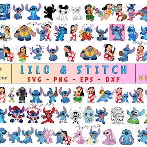 Stitch Svg, Stitch Clipart, Lilo and Stitch Svg Bundle, Stitch Cricut Svg, Stitch Silhouette Layered, Stitch Cut File, Cutting Files