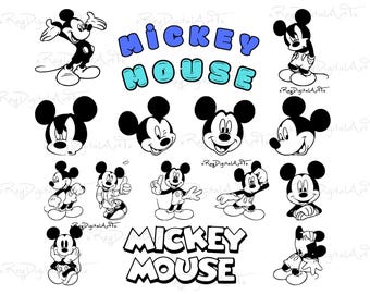 Mouse Silhouette Svg Bundle, Mouse Clipart, Digital Download for Cricut, Silhouette Svg Files, Vector Cut Files, Mouse Layered, Mouse Head