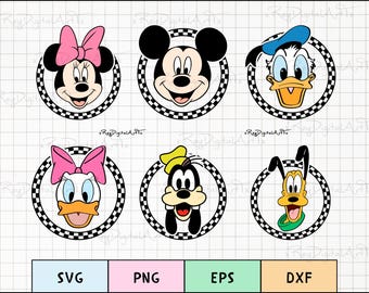 Mouse and Friends Svg Bundle, Family Trip Svg, Family Vacation Svg, Mouse and Friends Silhouette, Svg Files For Cricut, Mouse Checkered Svg
