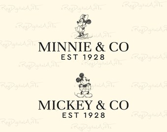 Maus und Co. geschnitten Datei, Bundle Maus Est 1928 Png, Paar Datei Bundle, Plotterdatei, Png, Eps, Dxf, druckbare Datei für Cricut, digitaler Download, Clipart