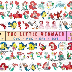 Little Mermaid Svg bundle, Ariel Svg, Little mermaid Svg, Princess Clipart Svg Files For Cricut, Princess Svg Cricut, Png, Png, Dxf, Eps