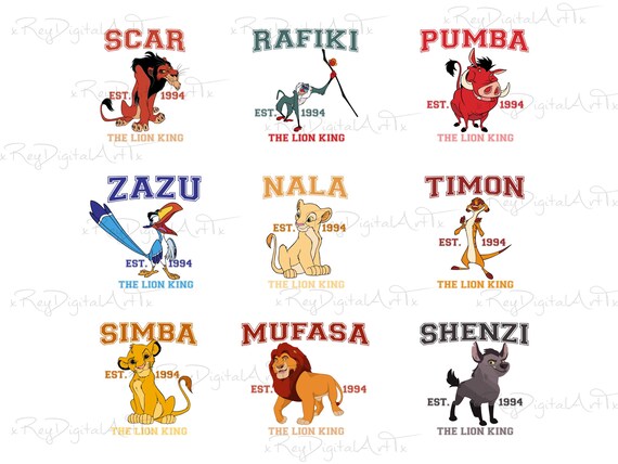 Lion King Clipart, Lion King Printable, Lion King Svg Bundle, Lion King Digital Download, Svg Files For Cricut, Lion King Characters Png