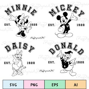Mouse Est Co Svg Bundle, Svg Files, Mouse Cricut, Svg Files For Cricut, Mouse and Friends Svg, Svg Files Silhouette, Png Clipart, Digital