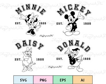 Mouse Est Co Svg Bundle, Svg Files, Mouse Cricut, Svg Files For Cricut, Mouse and Friends Svg, Svg Files Silhouette, Png Clipart, Digital