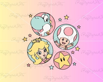 Princess Peach Png, Design Png, Super Mario Bros PNG Instant Digital Download, Mario Characters png, Mario PNG, Mario Clipart