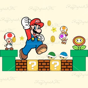 Super Mario Png, Super Mario svg, Super Mario Geburtstag, Super Mario Star png, Mario Head svg, dxf, Star Cricut für, Instant Download