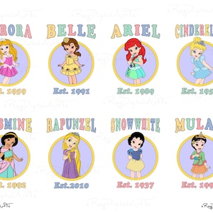 Princess Png Bundle, Cute Princess Clipart, Baby Princess Png, Kids Birthday Print, Princess Est Co Png, Baby Princess Print, Digital