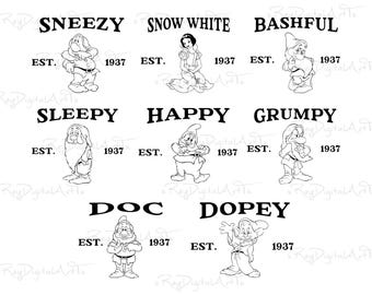 Snow White Png Bundle, Snow White Clipart, Snow White and Seven Dwarfs, Princess Clipart, Instand Download, Snow White Png Files, Digital