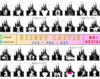 Princess Castle Silhouette Svg Bundle, Digital Download for Cricut, Silhouette Clipart, Crafts, Svg Files For Cricut, Princess Castle Svg