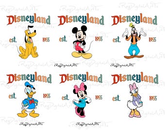 Mouse and Friends Png Bundle, Family Trip Png, Png File For Sublimation, Family Vacation Png, Mouse Est 1955 Png, Shirt Png Files, Clipart
