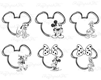 Mouse Friends Svg Bundle, Sketch Svg, Mouse Sketch Svg, Family Trip Svg, Family Vacation Png, Sketched Mouse Svg, Pdf, Png, Dxf, Eps