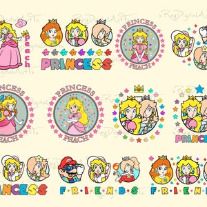 Princess Peach Png Bundle, Princess Peach, Super Mario Png Bundle, Daisy, Rosalina, Super Marıo World Png, Cricut Clipart, Digital Png