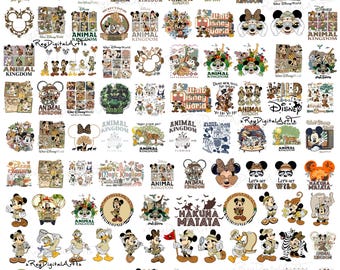 Safari Maus und Freunde Png-Bundle, Wild Freizeitpark Urlaub Png, Tierreich, Safari Reise, Familien Reise Shirt Clipart, Sublimation