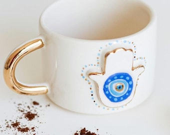 Kaffeetasse Fatimas Hand, Nazar, Nazar Tasse, Evil eye, Mug