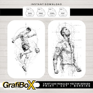 Cristiano Ronaldo SVG | Cristiano Ronaldo CR7 Clipart | Cristiano Ronaldo | Football png | Soccer svg | CR7 PNG | Instant Download