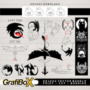 How to Train Your Dragon SVG Bundle: Toothless & Hiccup Cut Files