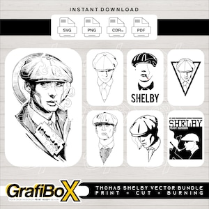 Thomas Shelby SVG Bundle: Peaky Blinders Cut Files (Digital Download)