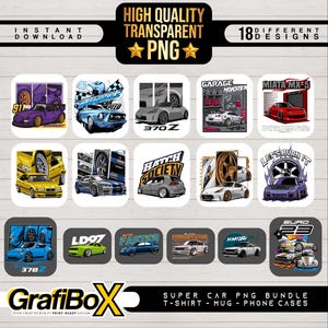 Pacote de Designs para Camisetas de Carros | Gráficos JDM PNG para Amantes de Carros - Designs Modernos para Camisetas de Carros | Design PNG de Carros, Design Gráfico de Carros