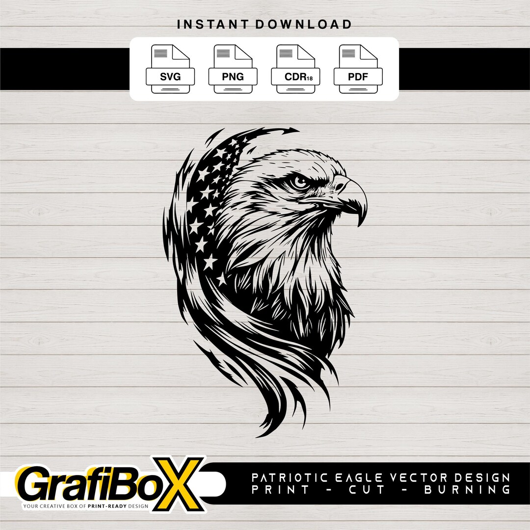 Eagle With American Flag SVG Bundle: Patriotic Wildlife Vectors Instant ...