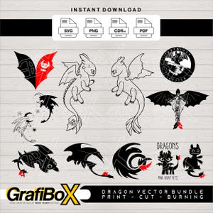 How to Train Your Dragon SVG Bundle: Night Fury & Hiccup Cut Files