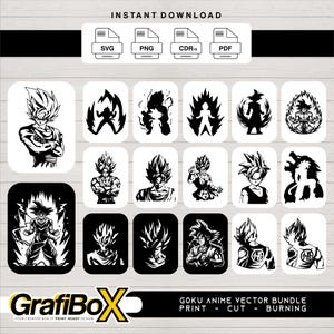 Goku SVG Bundle, Dragon Ball Z  svg cut file, Centurion Goku svg bundle, Super Saiyan png bundle, Goku file cricut