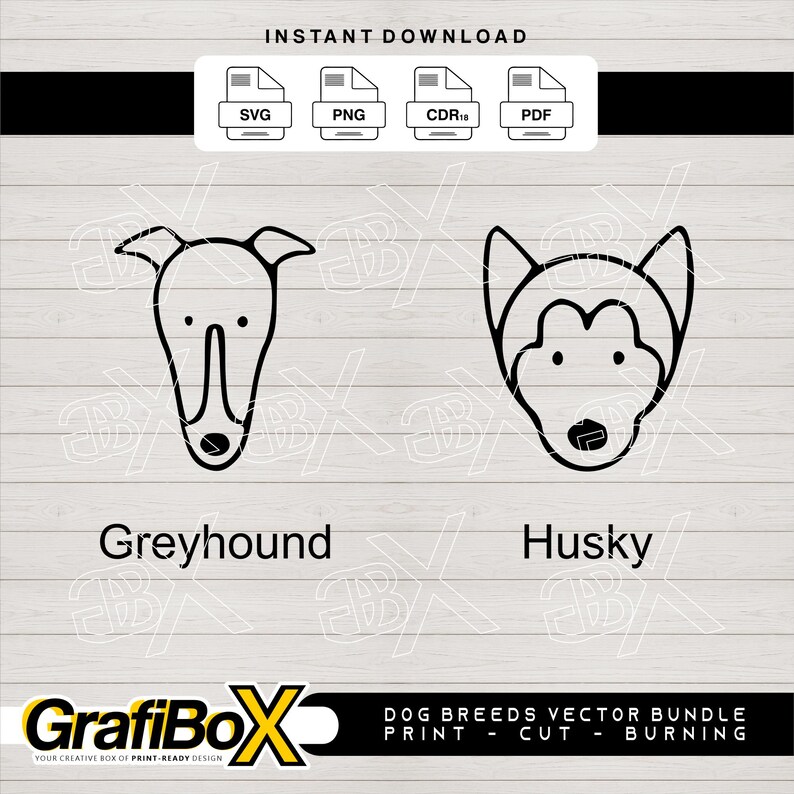 Cutable Doge Dog Breeds SVG and PNG Bundle: Cuttable Vector Files Digital Download ...