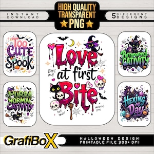 Vintage Halloween Horror PNG Bundle: Spooky T-Shirt Designs (Digital Download