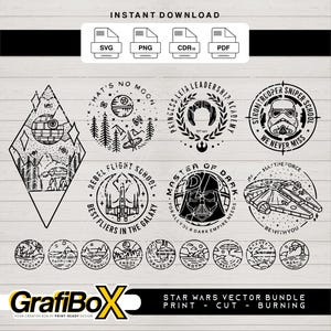 Star Wars svg bundle, academy clipart, png, svg, darth Vader svg, cut files for cricut and silhouette, svg png cdr Instant Download