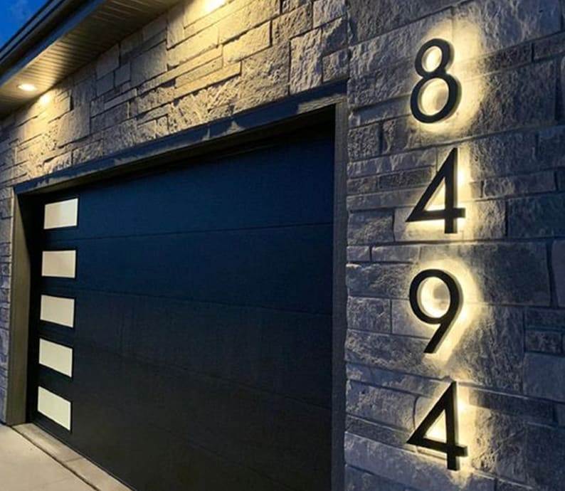 House Lighted Number LED Backlit Door Number Light up Etsy