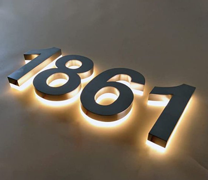 House Lighted Number LED Backlit Door Number Light up Etsy