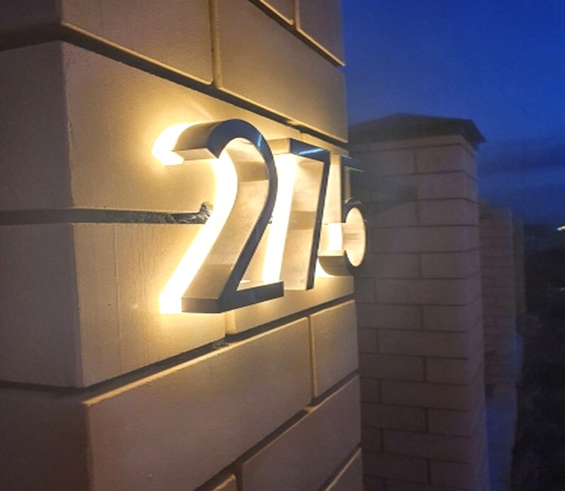 House Lighted Number LED Backlit Door Number Light up Etsy