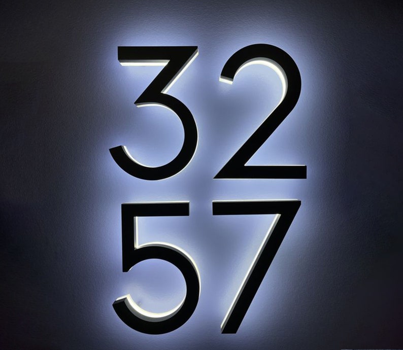 House Lighted Number LED Backlit Door Number Light up Etsy