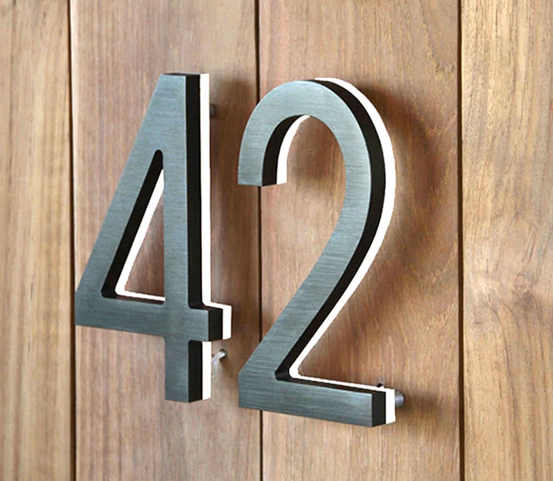 House Lighted Number LED Backlit Door Number Light up Etsy