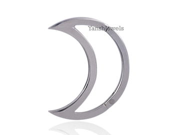 Chiusura a scatto con chiusura a scatto in argento 925 placcato grigio