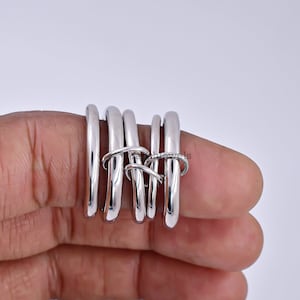 925 silver plain 5 set multi connector band ring jewelry