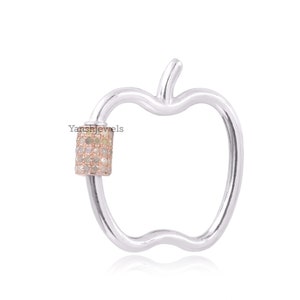 14K rose gold plated diamond screw APPLE carabiner lock jewelry