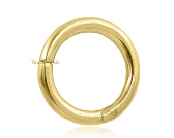 15mm round 14k yellow gold clasp lock, necklace jewelry connector