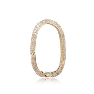 14K gold diamond oval finding clasp lock jewelry